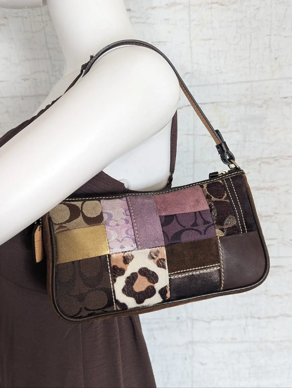 Vintage Coach Signature Patchwork Demi Bag